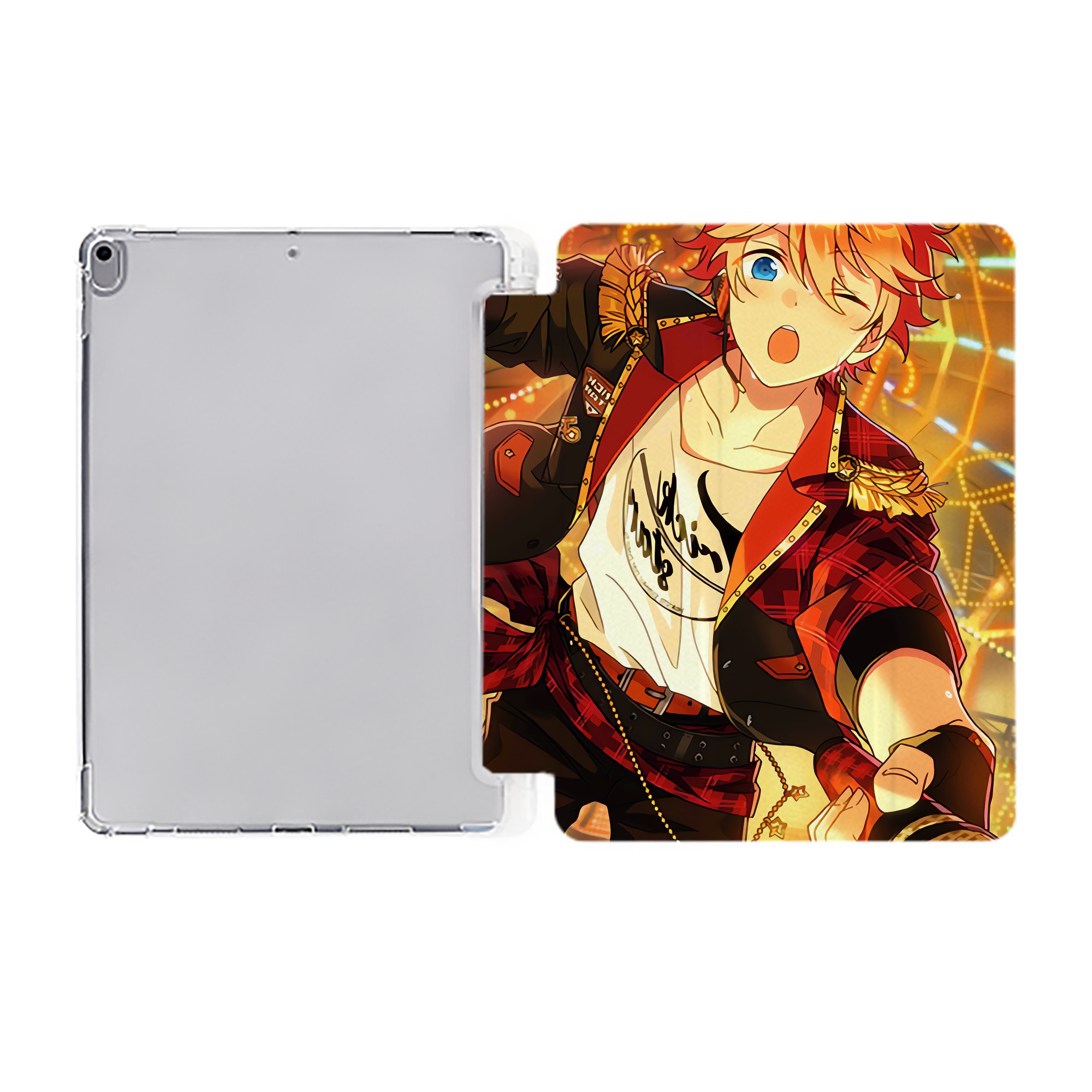 あんさんぶるスターズ! Ensemble Stars IPad ケース ペン収納付き 三つ折りスタンド PUレザー×シリコン 対応機種9.5/10.5/10.9インチ